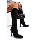 Boto Women's Heeled Fur-Lined Boots Black Isot | Shoptok.si