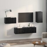  Set TV komoda s ladicama Zidne Crni hrast Konstruirano drvo | shoptok.hr