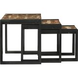  Stol za slaganje 3 pcs Čvrsto drvo recikliranog drva i metal | shoptok.hr