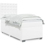 vidaXL Box spring postelja z vzmetnico bela 90x200 cm umetno usnje | Shoptok.si