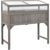 vidaXL Visoka greda z rastlinjakom 110x54x120 cm trden les jelke | Shoptok.si