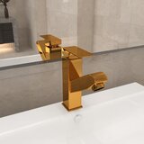 vidaXL Slavina za umivaonik s funkcijom izvlačenja zlatna 157 x 172 mm Cijene