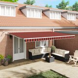 vidaXL Avtomatska retraktibilna tenda z LED oranžno in rjavo 500x350 cm Cene