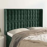  Vzglavje z ušesi temno zeleno 147x16x118/128 cm žamet, (20954431) | Shoptok.si