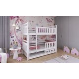 Molarem Home Drveni dječji krevet na kat Oliwia s tri kreveta - bijeli - 200x90 cm - Madrac PE pjena 8 cm-spužvasti madrac | shoptok.hr