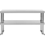 vidaXL Polica za radni stol s 2 razine 120x30x65 cm nehrđajući čelik | shoptok.hr
