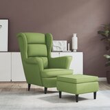 vidaXL fotelj s stolčkom svetlo zelen žamet | Shoptok.si
