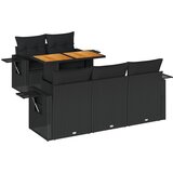 Maison Chic Seti vrtnega pohištva - Vrtna garnitura - Vrtni pohištvo set 6-delna z blazinami črna poli ratan, (21808001) | Shoptok.si