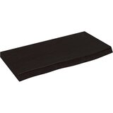  Zidna polica tamnosmeđa 60x30x(2-4) cm od obrađene hrastovine Slike