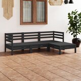 Maison Chic Seti vrtnega pohištva - Vrtna garnitura - Vrtni pohištvo set 4-delna trdna borovina črna, (21810335) | Shoptok.si