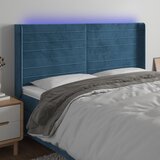  The Living Store LED posteljno vzglavje temno modro 183x16x118/128 cm žamet - LED Vzglavje, (21488131) Cene