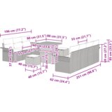  Vrtna garnitura - 10-dijelni set vrtnih sofa s jastučićima Crni Poli Ratan Akacija | shoptok.hr