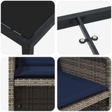  5-delni vrtni jedilni set z blazinami siva poli ratan, (22087869) | Shoptok.si