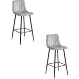 Brandless POZZA hocker - srebrno siv žamet / črne noge x 2, (22060686) | Shoptok.si