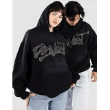Oversized Po Pulover s kapuco black