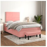 vidaXL Box spring postelja z vzmetnico roza 120x200 cm žamet Cene