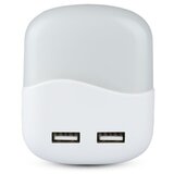  LED noćno svetlo sa senzorom sumraka za utičnicu, 2x USB, 0,45 W, 230 V, 3000 K | Eponuda.com