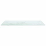 Stolna ploča bijela 100x50 cm 6 mm staklena s mramornim uzorkom | shoptok.hr