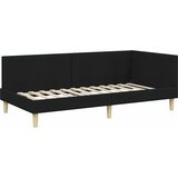  Kutni okvir kreveta Crna 80 cm x 200 cm Tkanina i šperploča | shoptok.hr