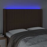  Posteljno vzglavje temno rjavo 147x16x118/128 cm blago, (20938633) | Shoptok.si