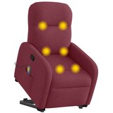  Masažni naslonjač na podizanje od tkanine crvena boja vina | shoptok.hr
