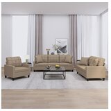 vidaXL 3-dijelni set sofa s jastucima boja cappuccina od umjetne kože Cijene