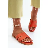 Kesi Women's flat slippers with cutouts Orange Fiviama