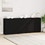 vidaXL Sideboard Set od 3 Crni hrast MDF Srednji Crni hrast sideboard Cijene
