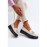 EVENTO Women's Leather Platform Moccasins Beige Assetnima | ePonuda.com
