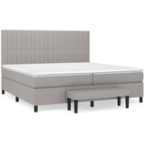  Krevet s oprugama i madracem svjetlosivi 200 x 200cm od tkanine | shoptok.hr