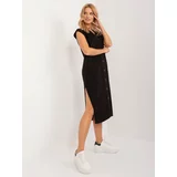Fashion Hunters Black knitted dress with wool