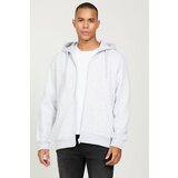 AC&Co / Altınyıldız Classics Men's Snow Melange Standard Fit Regular Fit Hooded Zipper Sweatshirt Jacket Cene