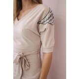Kesi Dress with wings on the shoulders beige | shoptok.hr