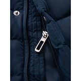 Ombre Men's lightweight jacket of combined materials with hood and decorative quilting - black | shoptok.hr