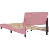  Posteljni okvir z LED lučkami roza 100x200 cm žamet | Shoptok.si