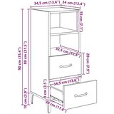 vidaXL Strani šal Črni hrast 34 x 34.5 x 90 cm Konstruiran les | Shoptok.si