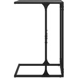  Bočni stolić s crnom staklom 40 x 30 x 61,5 cm čelični | Eponuda.com