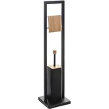 držač wc četke i toaletnog papira, metal/bambus, 20x20x60 cm