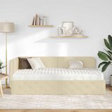  Kutni okvir kreveta Krema 90 x 190 cm tkanina | shoptok.hr