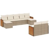 Maison Chic Seti vrtnega pohištva - Vrtna garnitura 9-delna z blazinami bež poli ratan, (21796920) | Shoptok.si