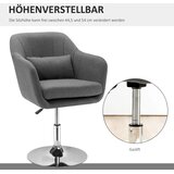  Okretna stolica uredska stolica s podesivom visinom poliester imitirajući lan metal 60 x 60 x 79-91 cm tamno siva | shoptok.hr