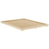 Karup Design Zakonska postelja iz masivnega bora z letvenim dnom 140x200 cm v naravni barvi Dock – | Shoptok.si