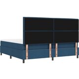  Krevet s opruga kutije s uzglavljem Plava 200 x 200 cm tkanina Slike