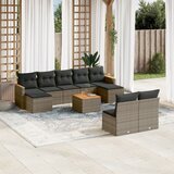 vidaXL 10-dijelni set vrtnih sofa od poliratana s jastucima sivi | shoptok.hr
