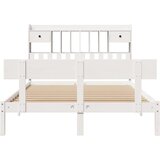 vidaXL Krevet s regalom z knjige bez madraca bijeli 140x190cm borovina | shoptok.hr