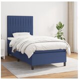 vidaXL Box spring postelja z vzmetnico moder 90x190 cm blago Cene