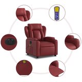  Električni masažni naslonjač od umjetne kože crvena boja vina | shoptok.hr
