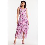 Awama Woman's Dress A500 Pink/Flowers | ePonuda.com