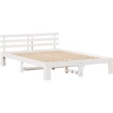vidaXL Bela lesena postelja Bela Les 150 x 200 cm Vzdržljiva | Shoptok.si
