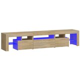 Maison Chic TV omarica - TV stojalo - Televizijska omarica z LED lučkami sonoma hrast 200x36,5x40 cm, (21700878) | Shoptok.si
